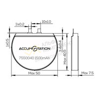 Фото AS7550040 4.2V 1500mAh Li-pol